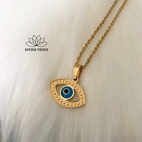 Evil Eye 🧿 Pendant Stainless Steel Necklace - Picture 5 of 6